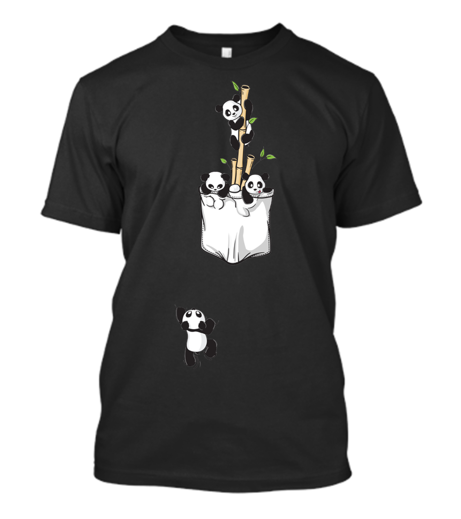 Panda Family Bamboo Pocket Adventure T-Shirt