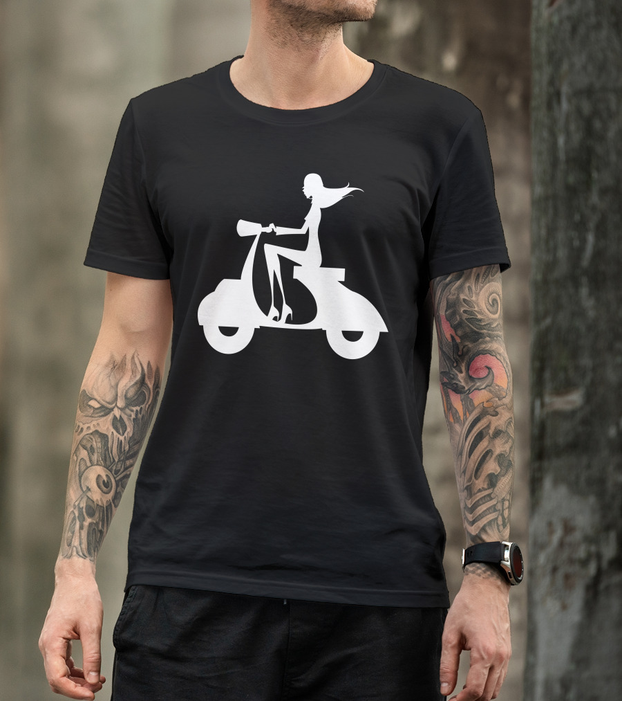 Apo28 Girl Riding Scooter T-Shirt