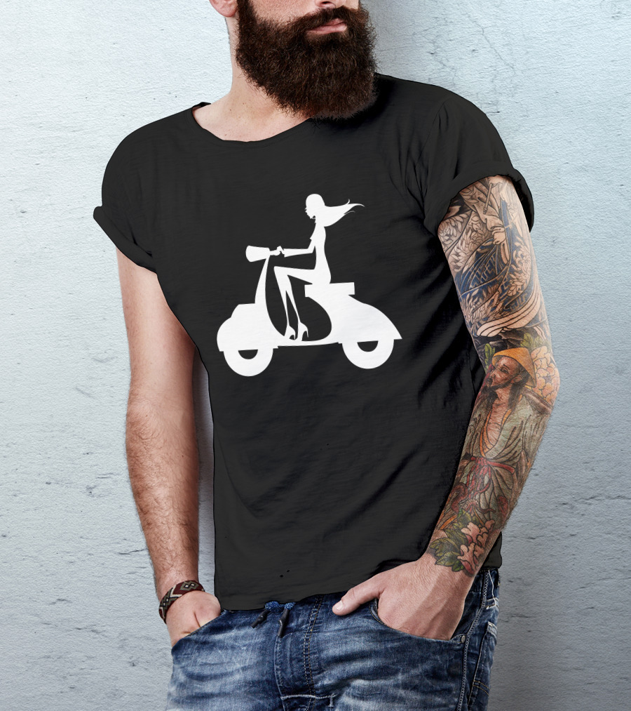 Apo28 Girl Riding Scooter T-Shirt
