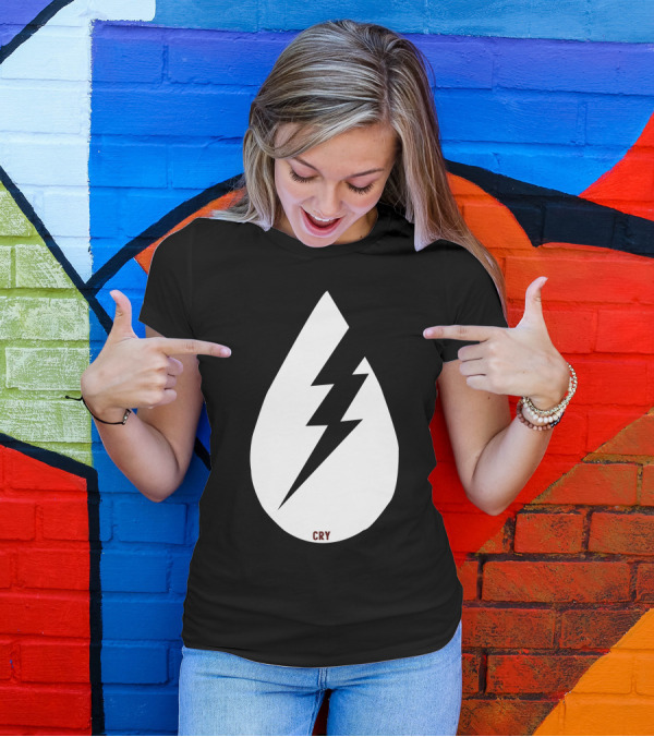 Cry Lightning Bolt Teardrop Blitz T-Shirt