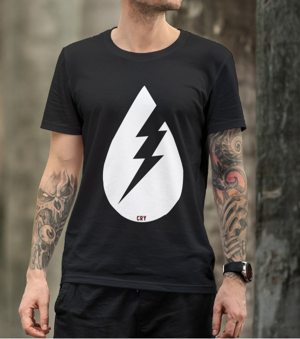 Cry Lightning Bolt Teardrop Blitz T-Shirt