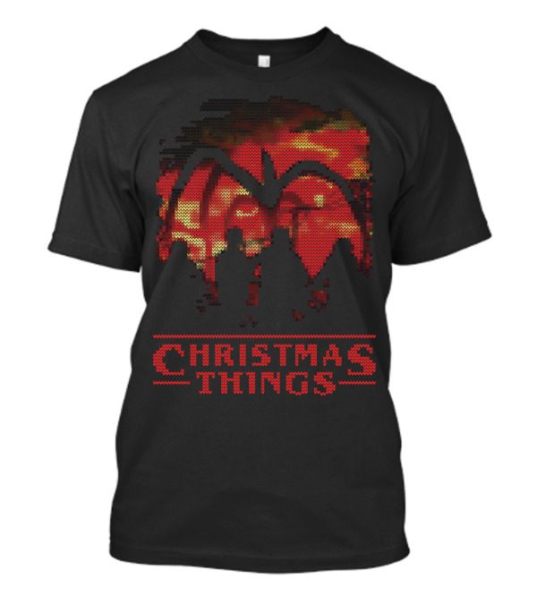 Stranger Things Christmas Sweater Style Demogorgon T-Shirt