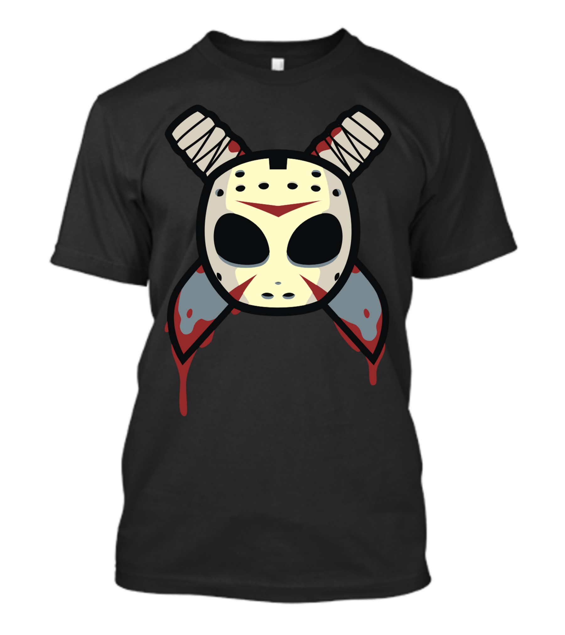 MM Jason Hockey Mask With Crossed Machetes T-Shirt