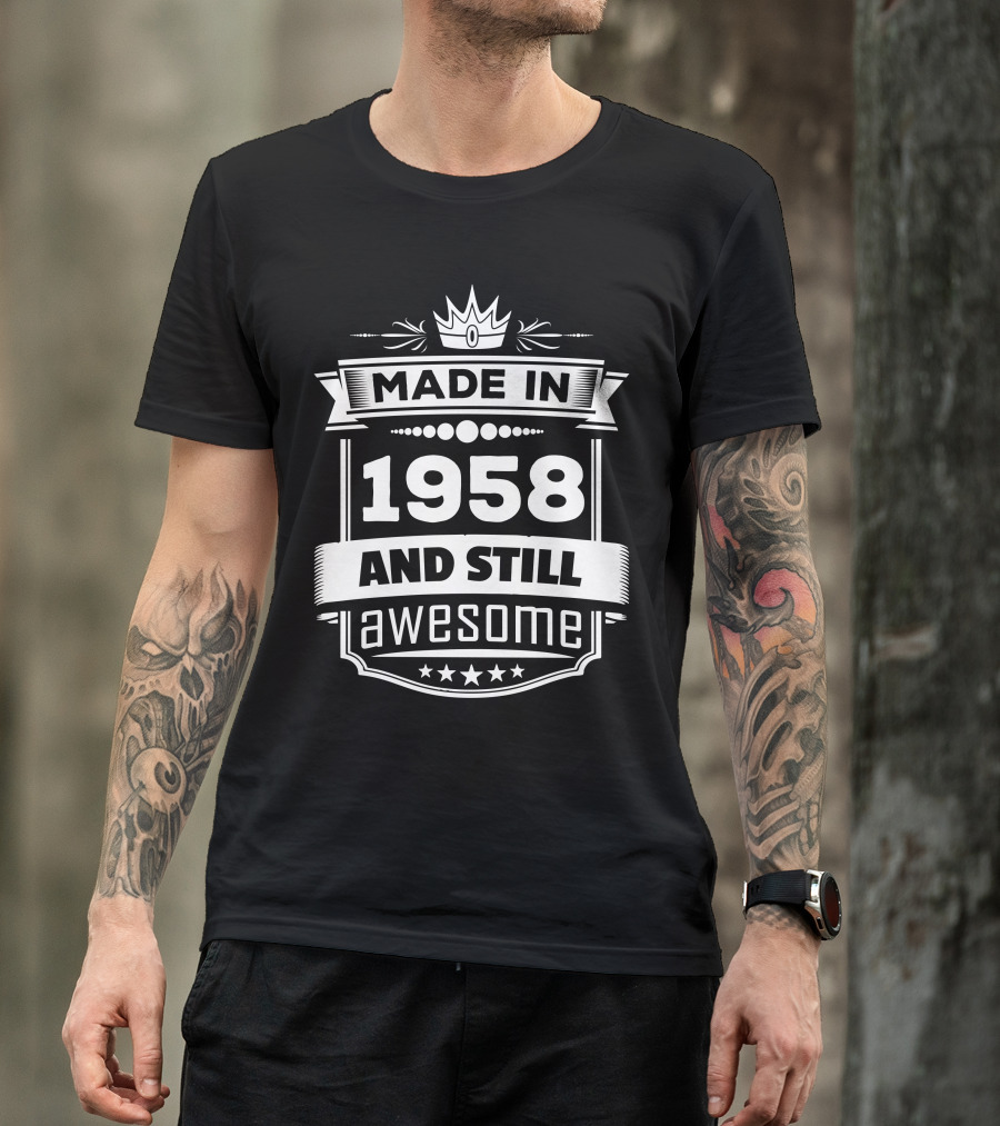 Made In 1958 And Still Awesome Vintage Crown Star T-Shirt
