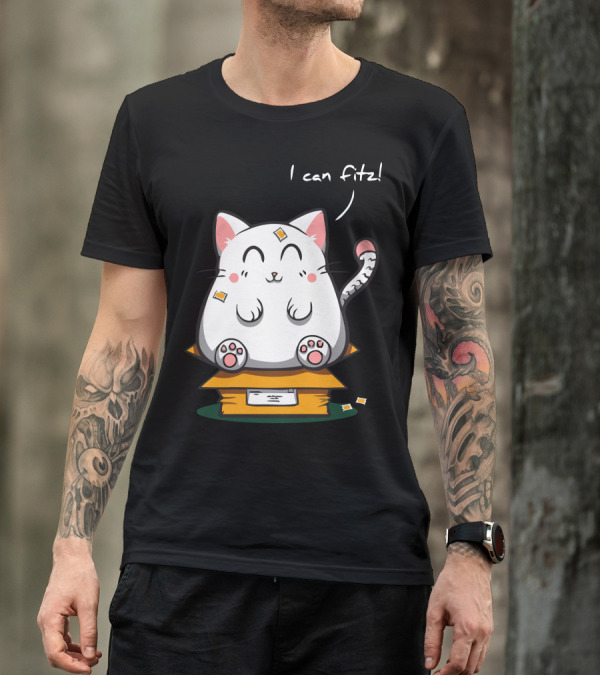 I Can Fitz Purrfect Fit Cute Cat In Box T-Shirt