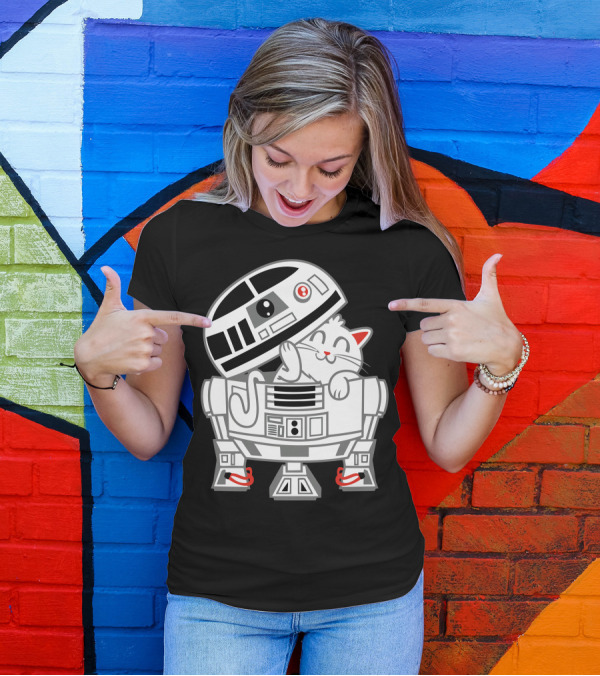 R2 D Mew Cat Droid Crossover T-Shirt