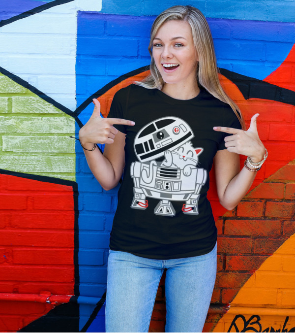 R2 D Mew Cat Droid Crossover T-Shirt