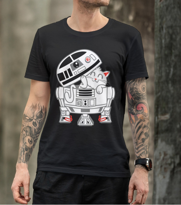 R2 D Mew Cat Droid Crossover T-Shirt