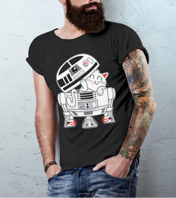 R2 D Mew Cat Droid Crossover T-Shirt
