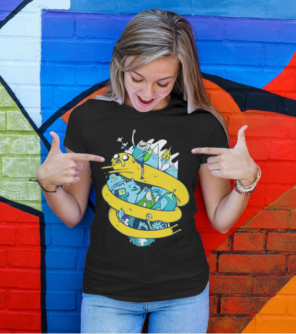 Radical Mathematical Adventure Time Characters Entwined With Jake The Dog T-Shirt