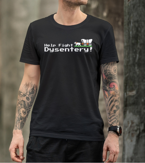 Help Fight Dysentery Pixel Art Wagon T-Shirt
