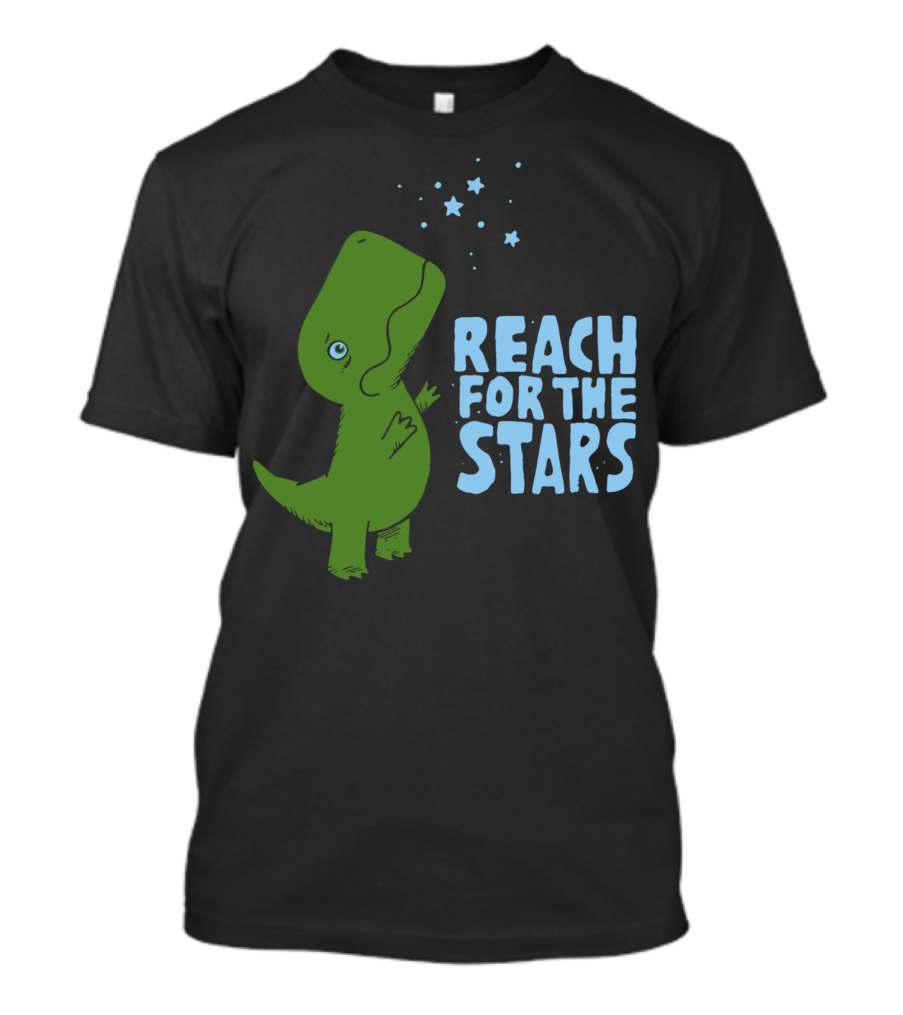 Reach For The Stars Dinosaur Looking Up At Stars T-Shirt