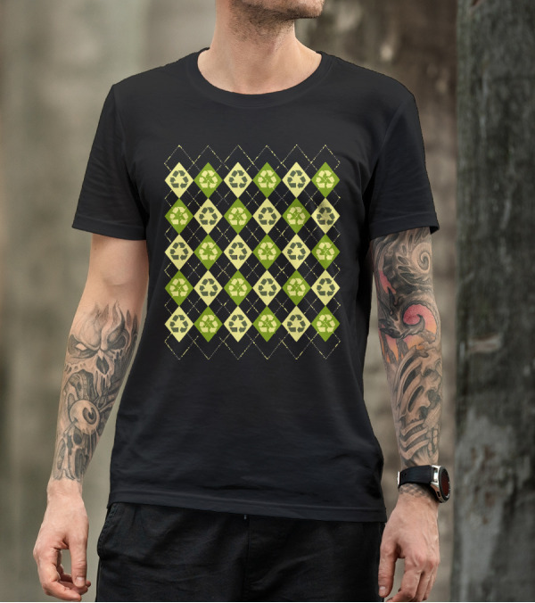 Reduce Reuse Recycle Argyle T-Shirt