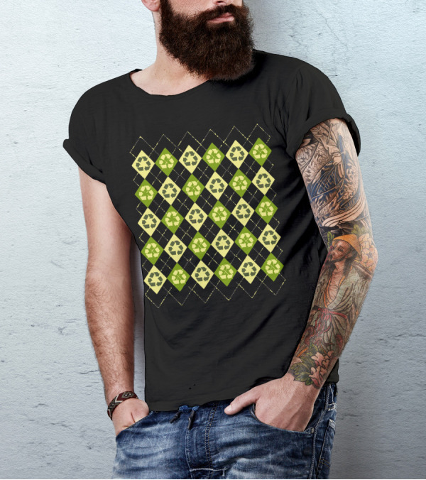 Reduce Reuse Recycle Argyle T-Shirt
