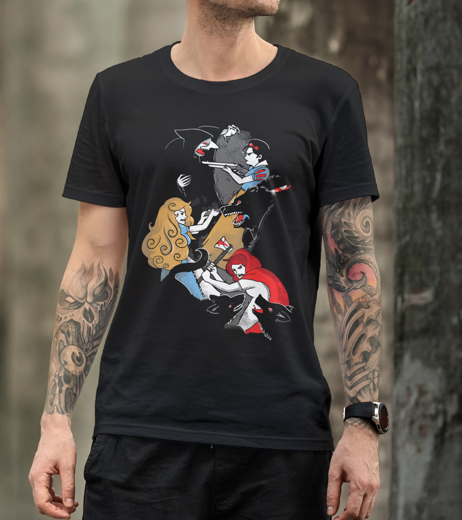 Revenge Of The Damsels Battle With Wolves And Villains T-Shirt