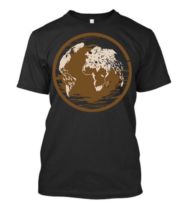 Rice Bowl Earth Map Rustic T-Shirt