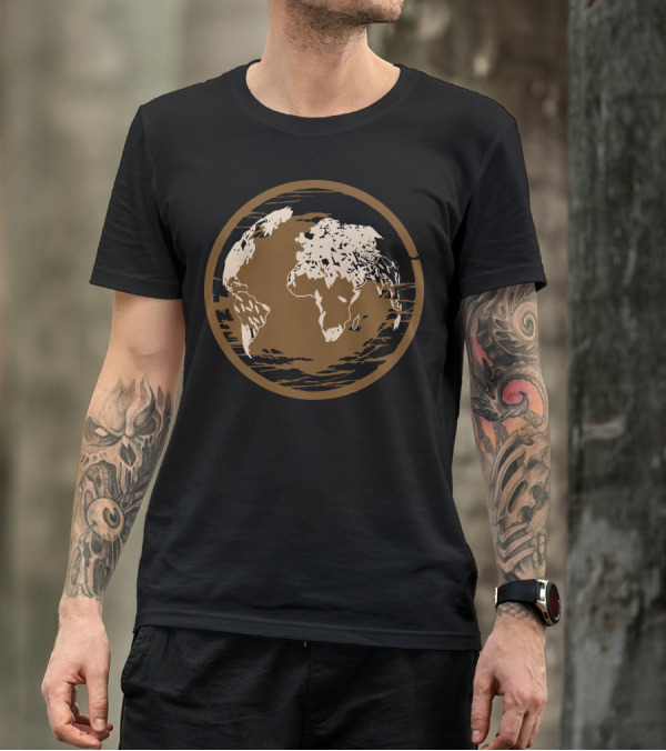 Rice Bowl Earth Map Rustic T-Shirt