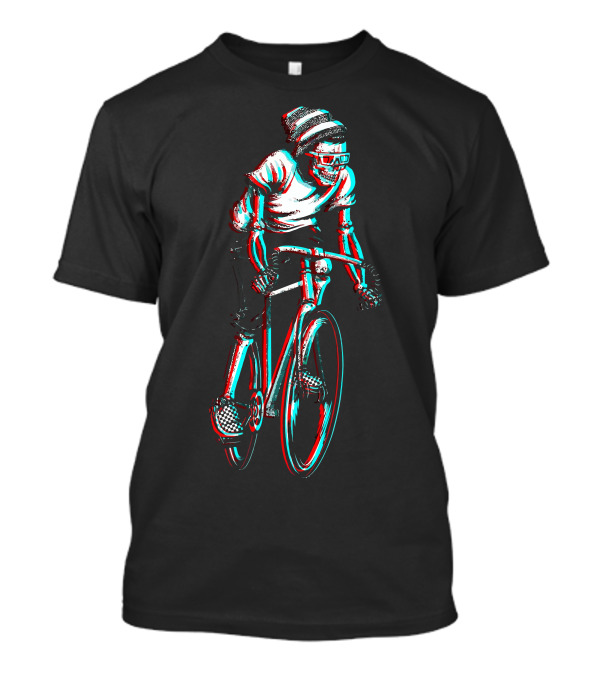 Ride In 3D Skeleton Cyclist Racing T-Shirt