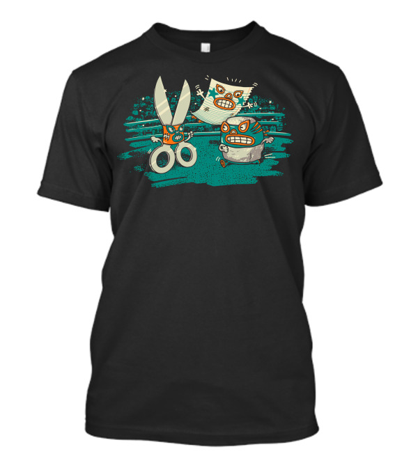Lucha Libre Rock Paper Scissor Showdown In The Ring T-Shirt