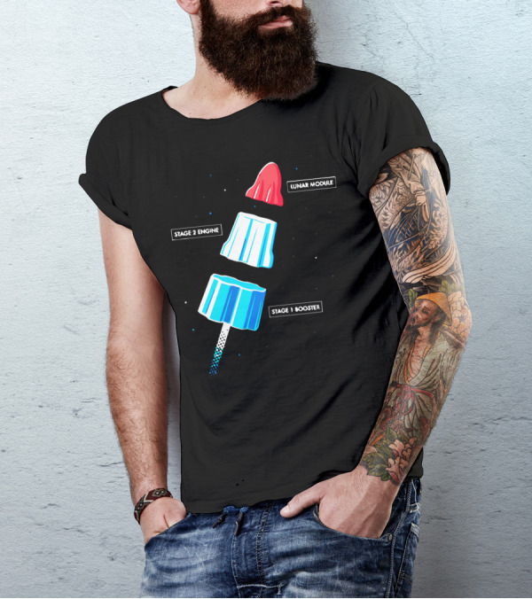 Lunar Module Stage 2 Engine Stage 1 Booster Rocket Science T-Shirt