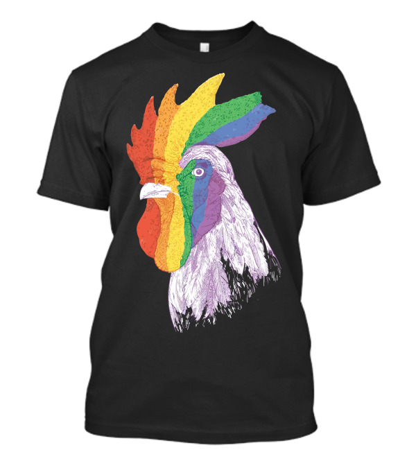 Rooster Pride Rainbow Colors T-Shirt