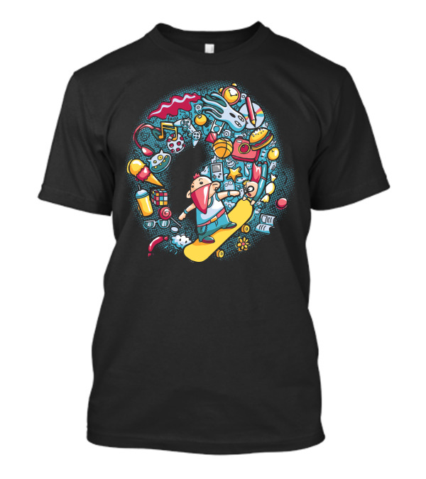 Skateboard Is Everything Cartoon Adventure Burst Of Fun Elements T-Shirt