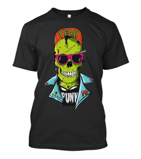Yeah Punk Skeleton With Caps And Shades T-Shirt