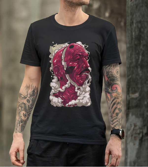 Sketchpad Red Samurai Head Smoke Ascend T-Shirt