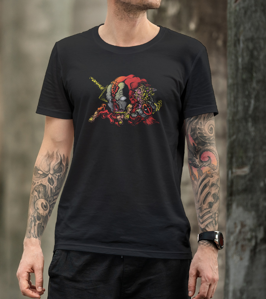 Skiderpool Chimera Creature With Sword And Mask T-Shirt