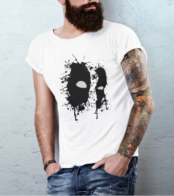 Deadpool Mask Splatter T-Shirt