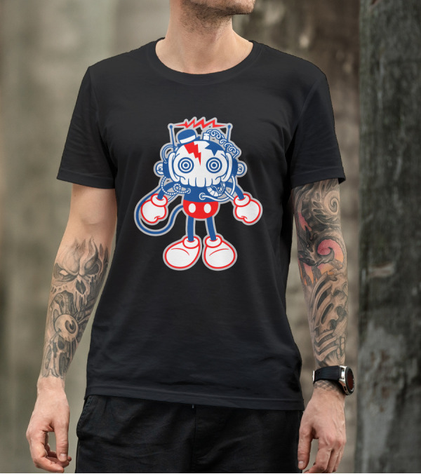 Skull Bolt Electric Steamboat Toon T-Shirt