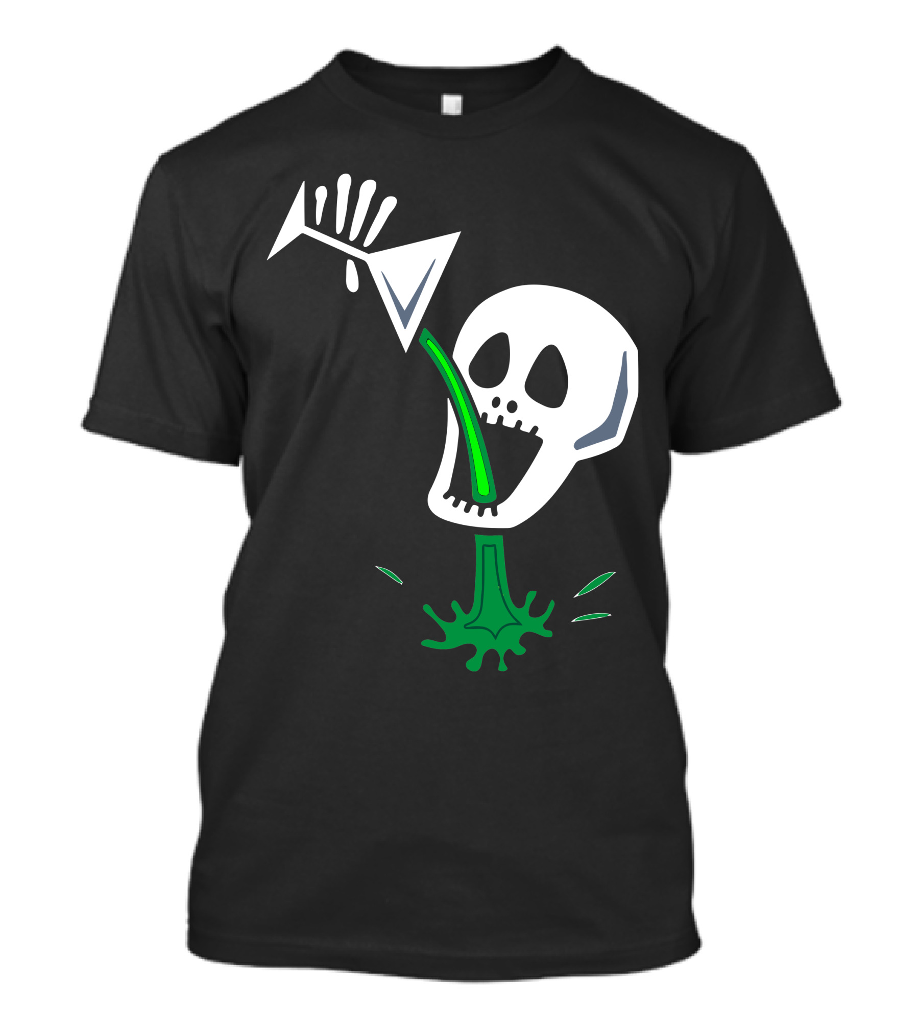 Skull Fail Drink Martini Vomit T-Shirt