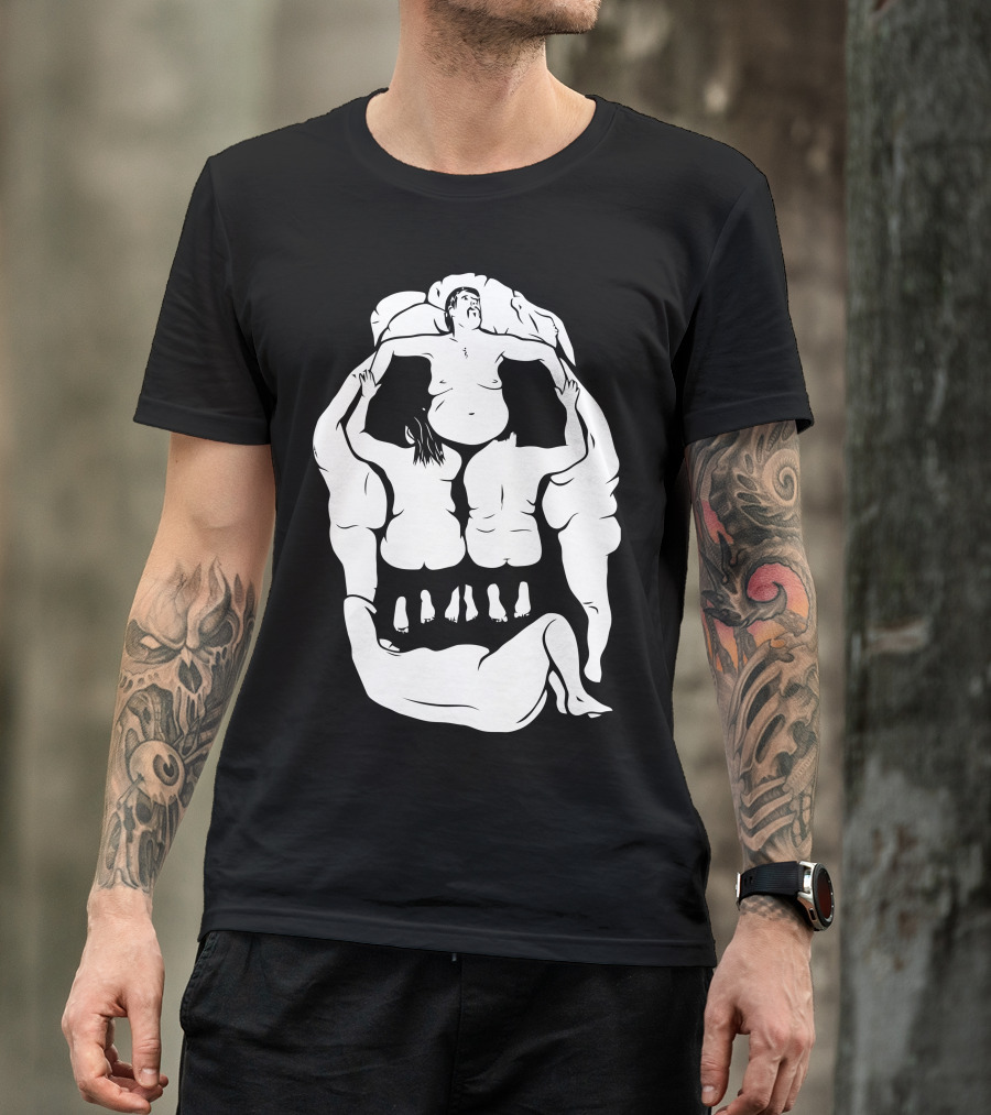 Skull Formation Human Body Illusion T-Shirt