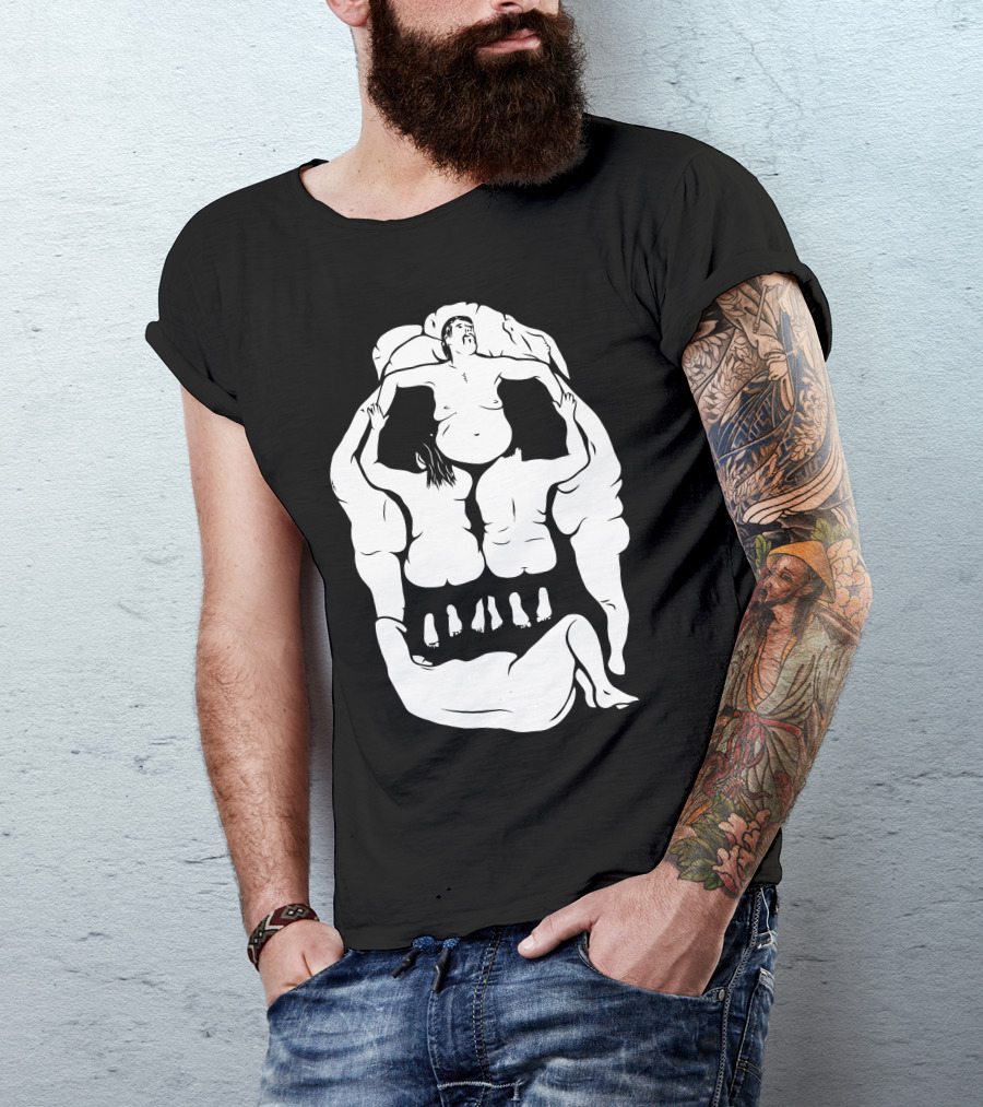 Skull Formation Human Body Illusion T-Shirt