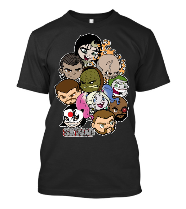 Skwad Suicide Squad Characters Cartoon Faces T-Shirt