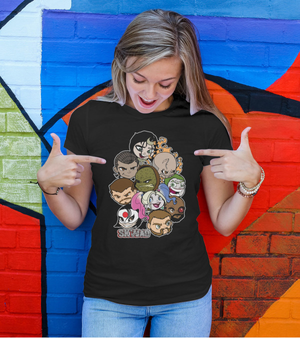 Skwad Suicide Squad Characters Cartoon Faces T-Shirt
