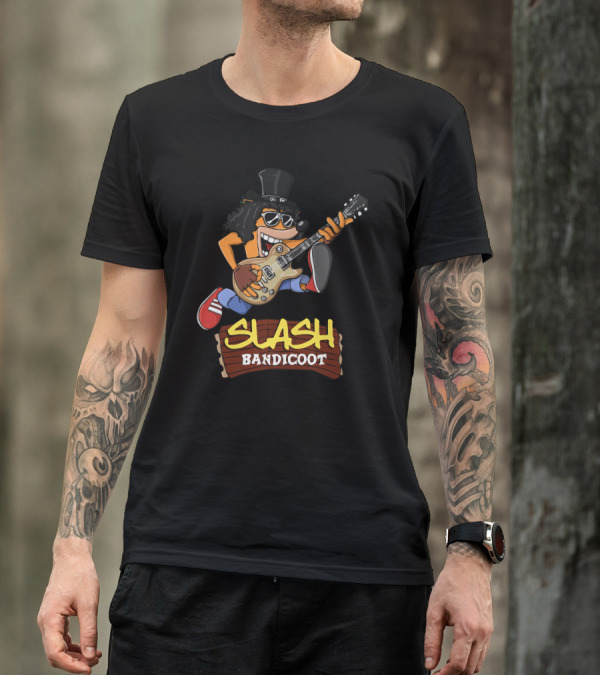 Slash Bandicoot Rock Guitarist Character Crossover T-Shirt