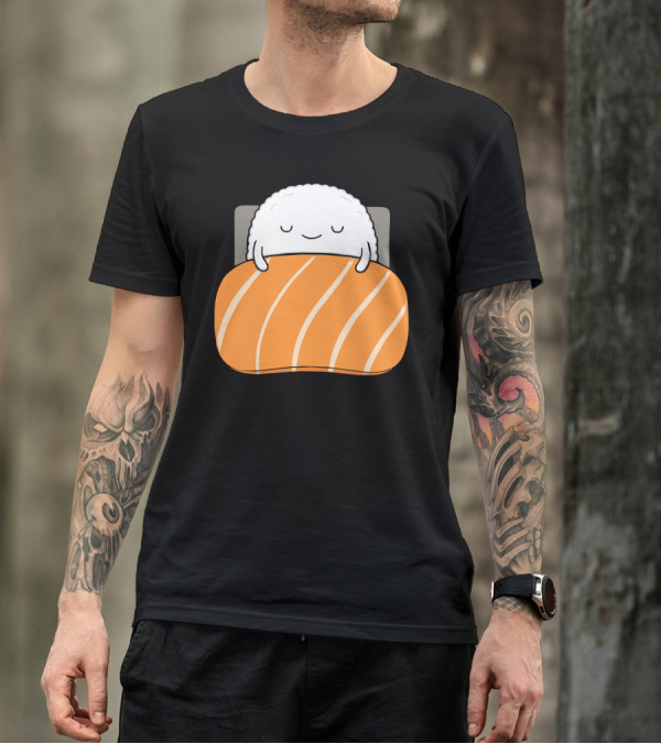 Sleepy Sushi Bedroll Salmon Sushi Blanket T-Shirt