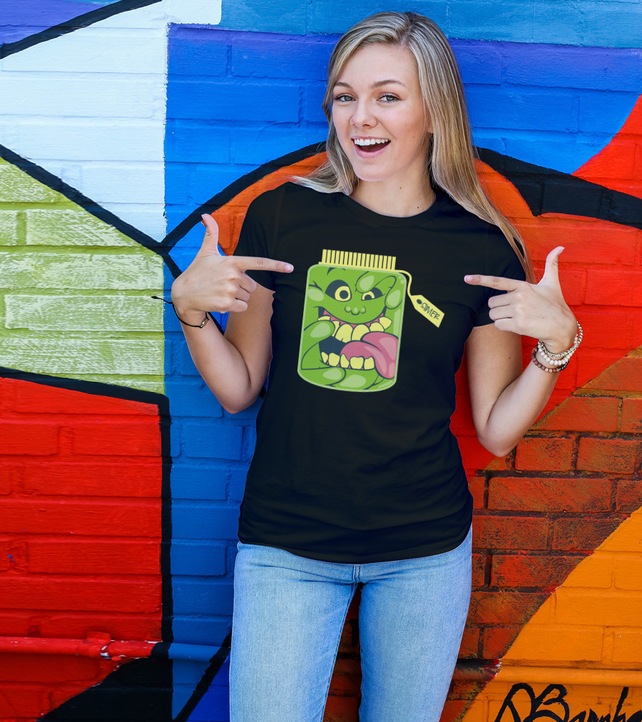 Slimer Green Goo Jar With Tongue And Teeth T-Shirt