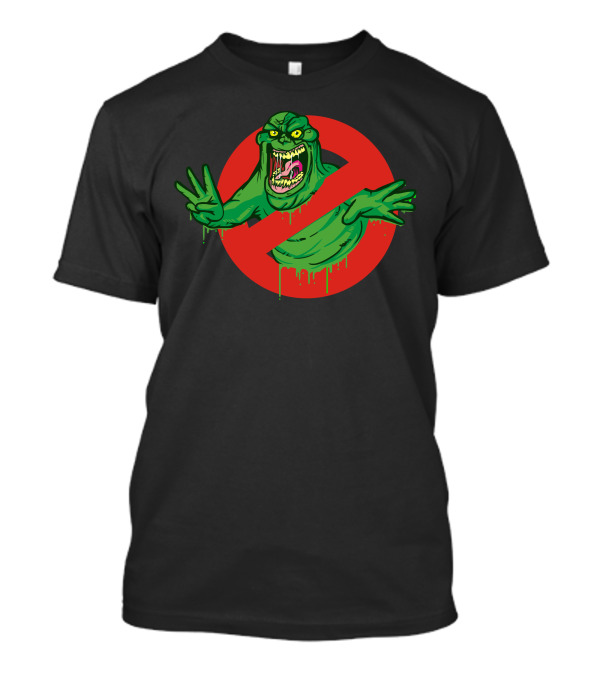 Ghostbusters Slimer Oozing Through Iconic No-Ghost T-Shirt