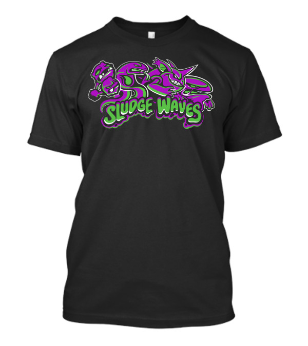 Sludge Waves Divergent Evolution Purple And Green Creature Graphics T-Shirt
