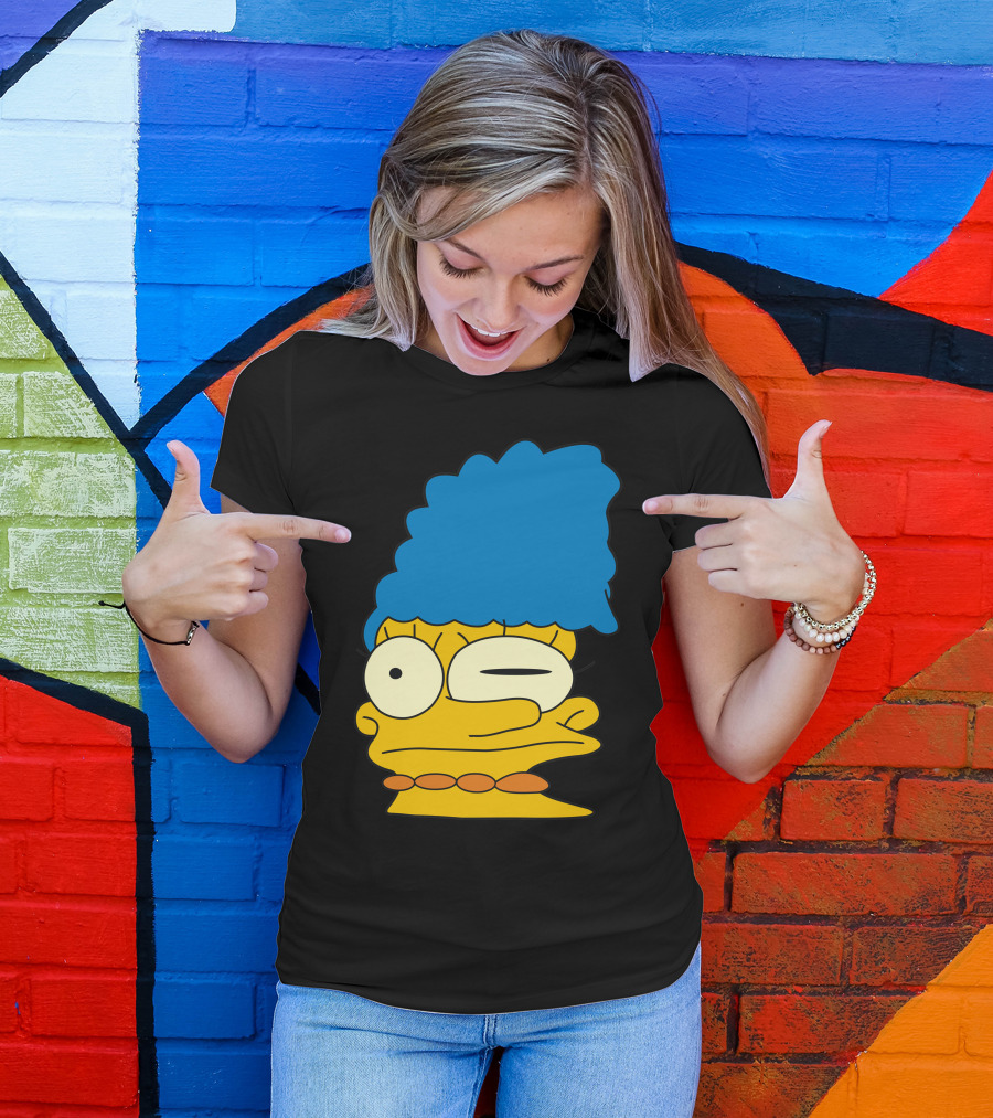 Marge Simpson Smeared Face Meme T-Shirt