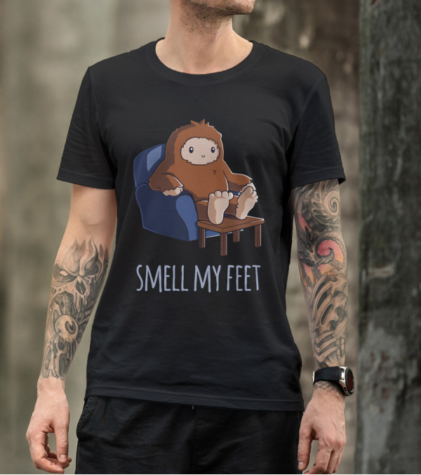 Smell My Feet Bigfoot Relaxing In Chair T-Shirt