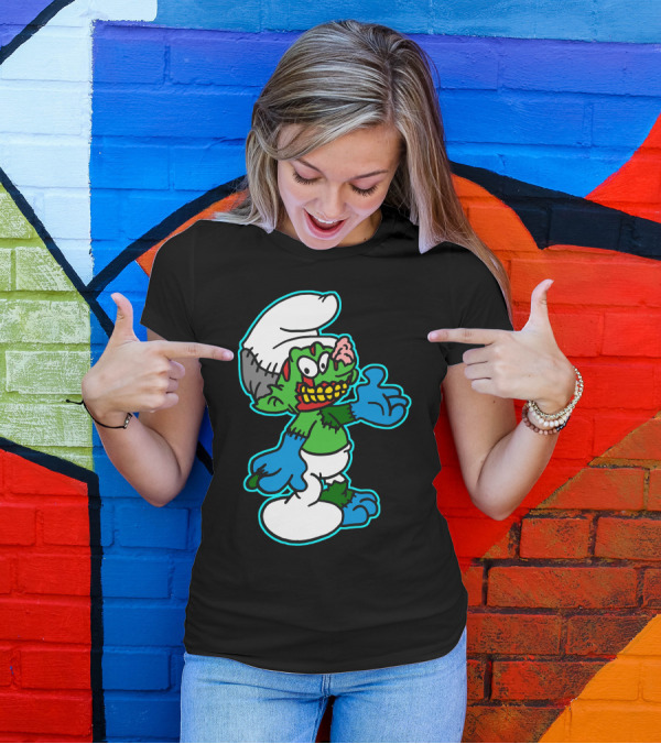 Smurf Zombie Horror Crossover Character T-Shirt