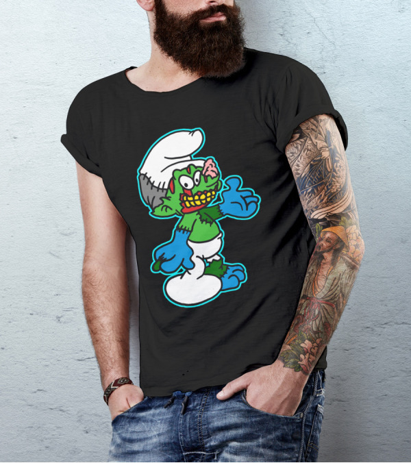 Smurf Zombie Horror Crossover Character T-Shirt