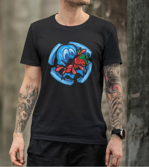 Pac-Man Ghost Munching Strawberry Snack Time T-Shirt