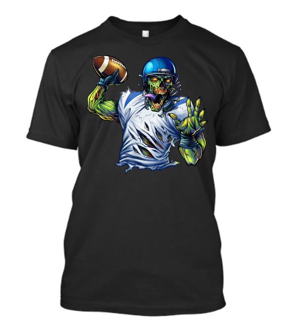 Zombie Football Quarterback Throwing A Football T-Shirt