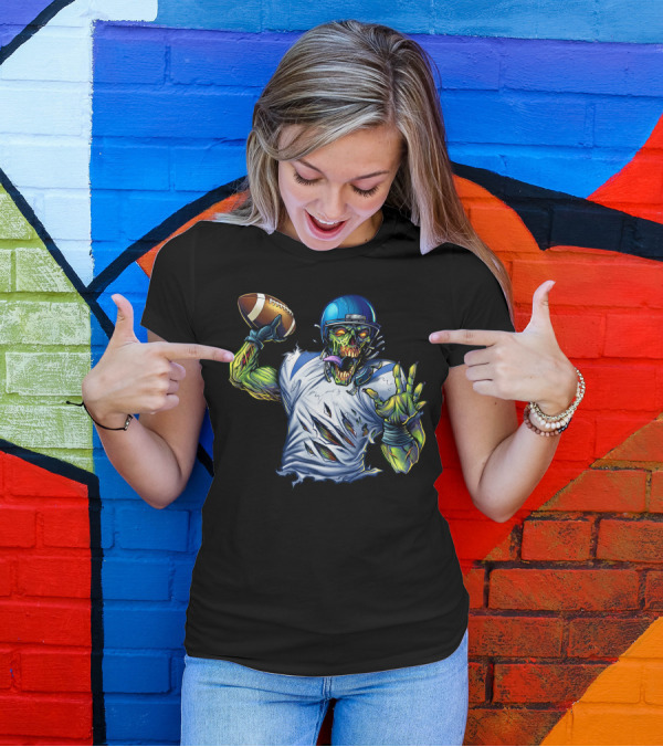 Zombie Football Quarterback Throwing A Football T-Shirt
