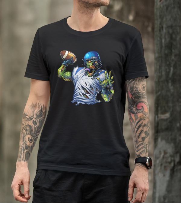 Zombie Football Quarterback Throwing A Football T-Shirt