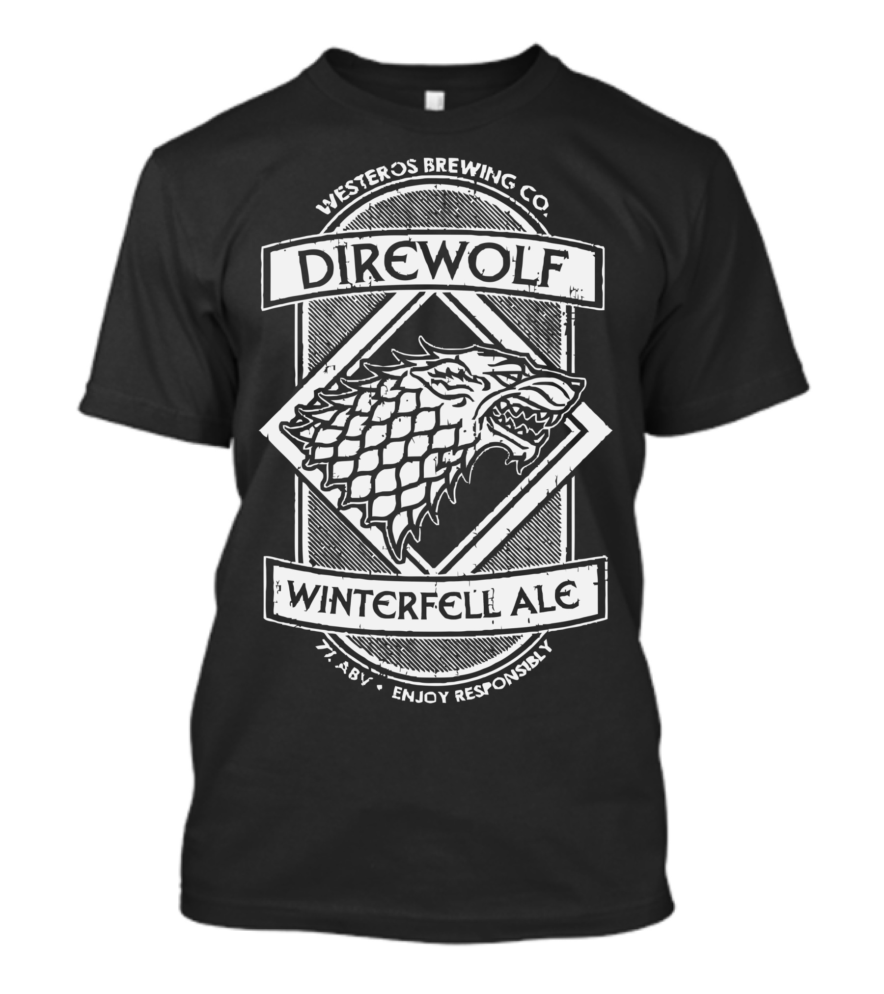 Westeros Brewing Company Direwolf Winterfell Ale 7% ABV Enjoy Responsibly T-Shirt